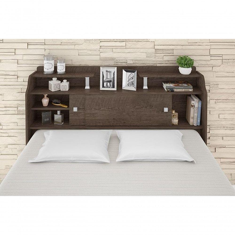 Cabeceira Box Queen 1,58cm Elisa Chocolate Framar Móveis - 7