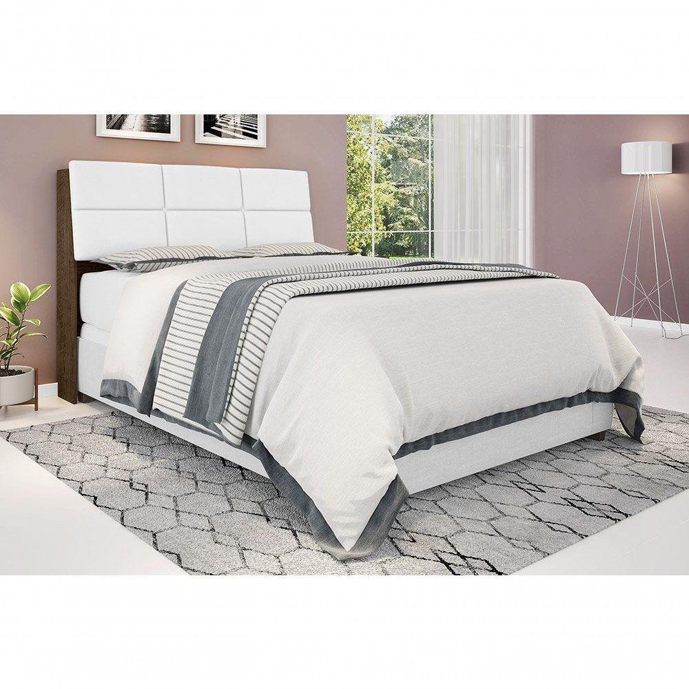 Cabeceira Box Queen 1,58 Malbec Com Painel Class Branco - 1