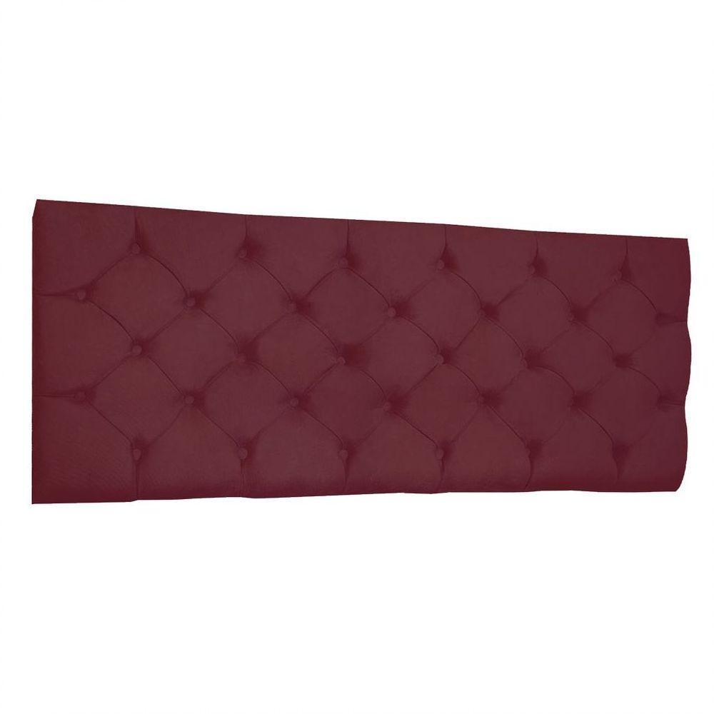 Cabeceira Painel Capitonê Queen 1,60m Jade Suede Marsala - 1
