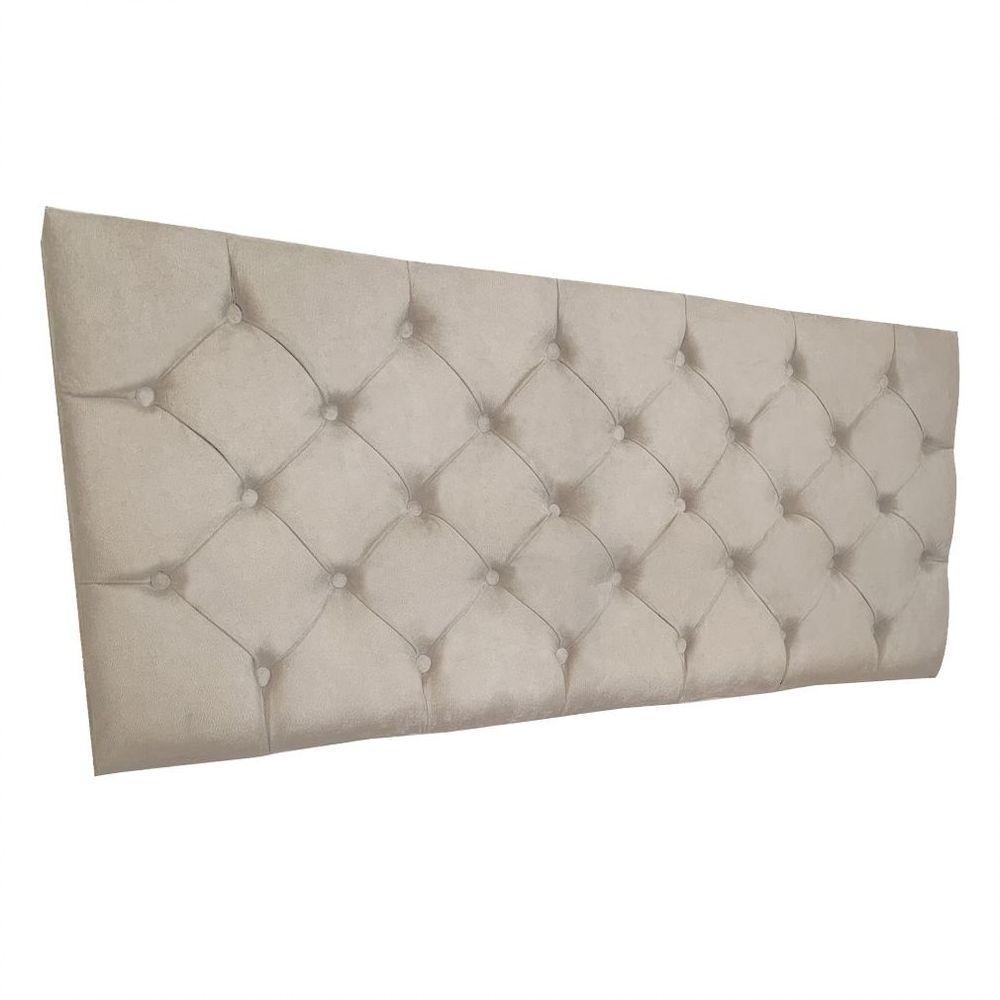 Cabeceira Painel Capitonê King 1,95m Jade Suede Bege - 3