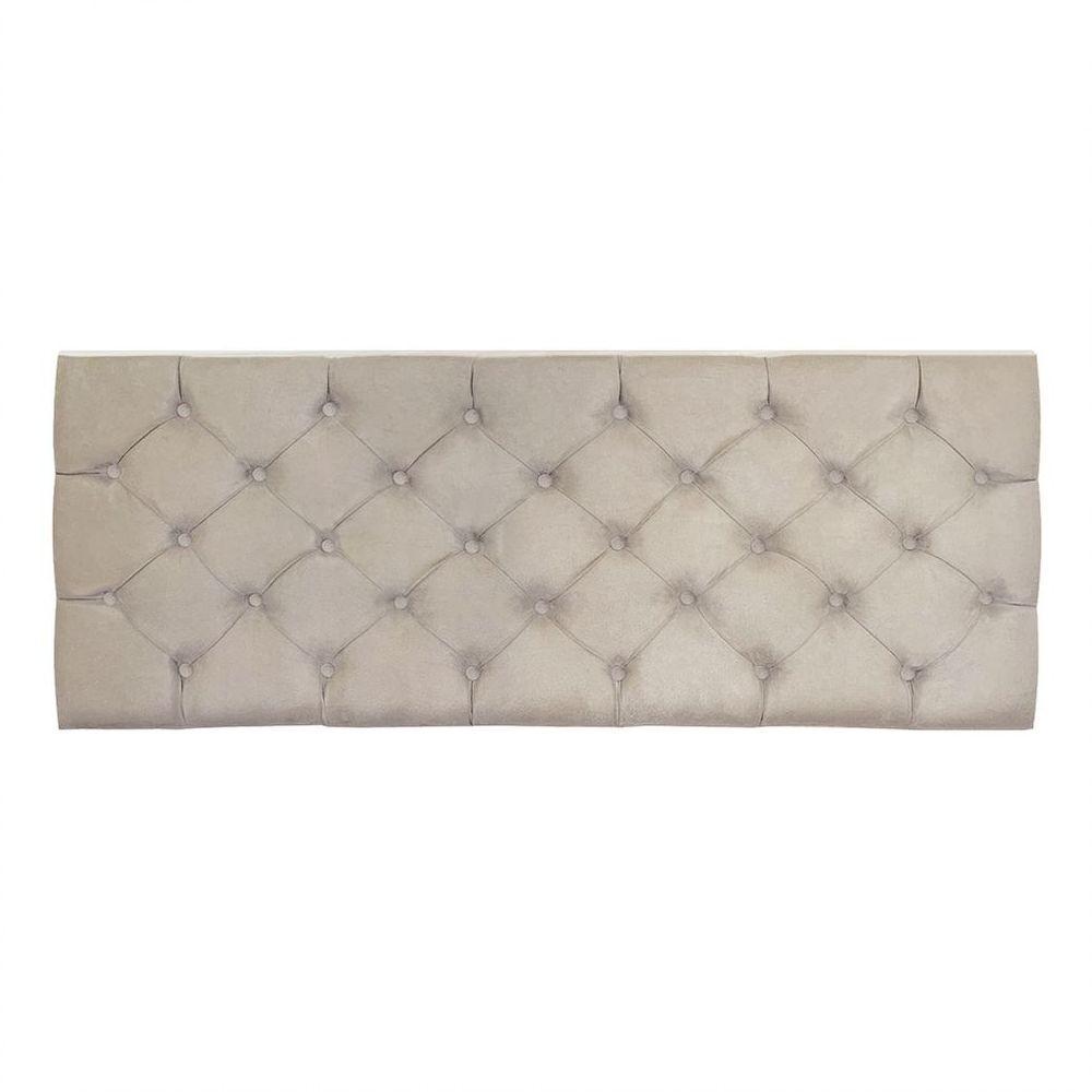 Cabeceira Painel Capitonê King 1,95m Jade Suede Bege - 5