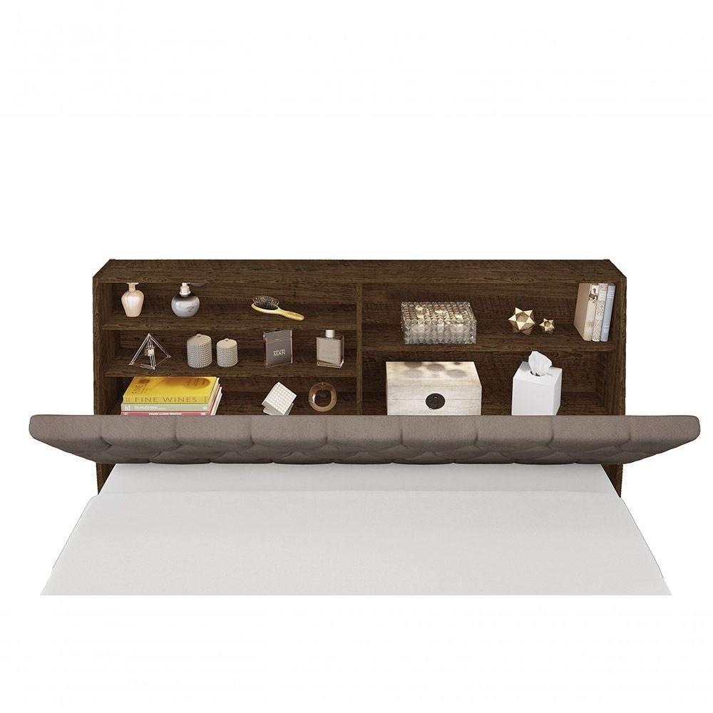 Cabeceira Box Casal 1,38 Isis Malbec Com Capitonê Capuccino - 4