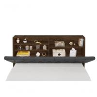 Cabeceira Box Casal 1,38 Isis Malbec Com Capitonê Preto