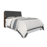 Cabeceira Box Casal 1,38 Isis Malbec Com Capitonê Preto - 5