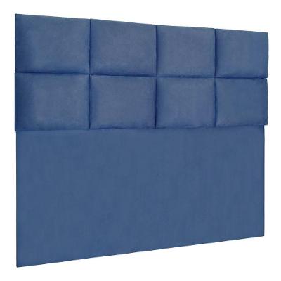 Cabeceira Modulada King 1,95m Lorena Suede Azul Marinho
