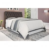 Cabeceira Box Queen 1,58 Isis Chocolate Com Capitonê Marrom - 1