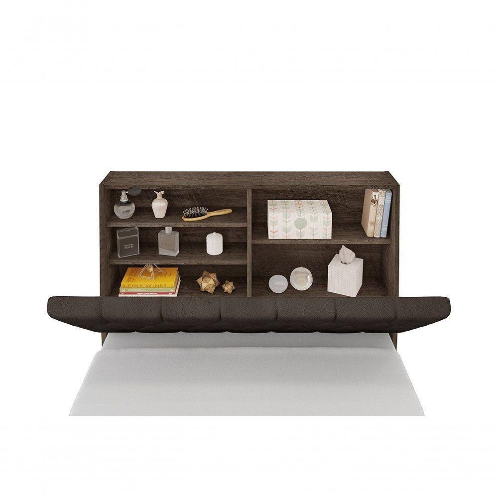 Cabeceira Box Solteiro 0,88 Chocolate Com Capitonê Marrom - 4