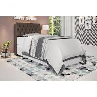 Cabeceira Box Solteiro 0,88 Chocolate Com Capitonê Marrom - 1