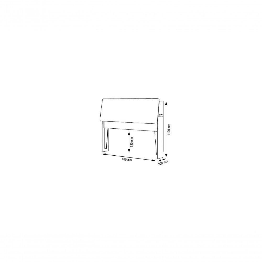 Cabeceira Box Solteiro 0,88 Isis Malbec Com Capitonê Branco - 2