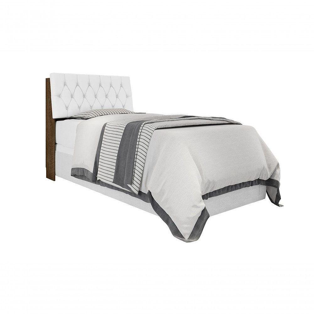 Cabeceira Box Solteiro 0,88 Isis Malbec Com Capitonê Branco - 4