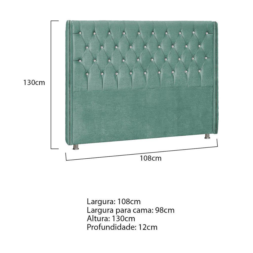 Cabeceira Solteiro Tóquio P04 98 Cm Suede Turquesa Tca 946 - 6