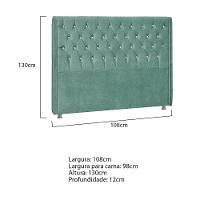 Cabeceira Solteiro Tóquio P04 98 Cm Suede Turquesa Tca 946 - 6