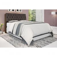 Cabeceira Box Casal 1,38 Isis Malbec Com Capitonê Marrom - 1