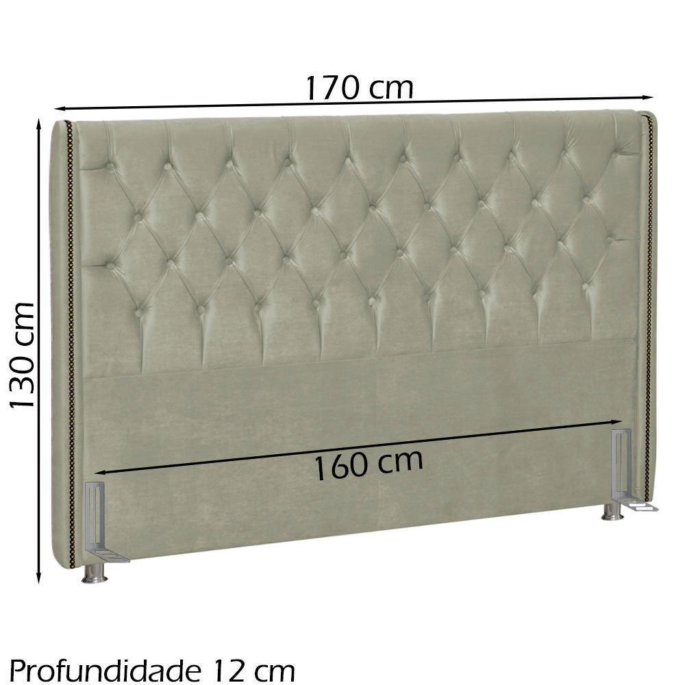Cabeceira Queen 160 Cm Firezz Veludo Sl 940 Peer Sl 940 - 8