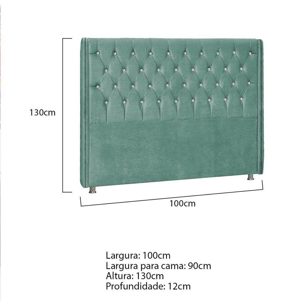 Cabeceira Solteiro Tóquio P04 90 Cm Suede Turquesa Tca 946 - 5