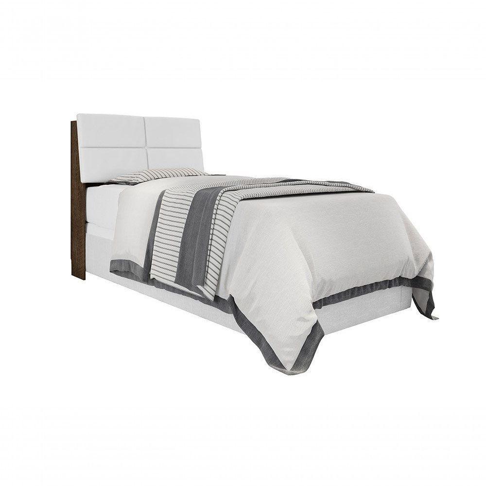 Cabeceira Box Solteiro 0,88 Malbec Com Painel Class Branco - 5