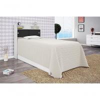 Cabeceira Box Solteiro 0,88cm Elisa Branco Branco preto - 1