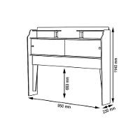 Cabeceira Box Solteiro 0,88cm Elisa Branco Branco preto - 2