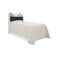 Cabeceira Box Solteiro 0,88cm Elisa Branco Branco preto - 3