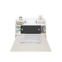 Cabeceira Box Solteiro 0,88cm Elisa Branco Branco preto - 6