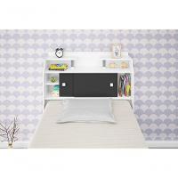 Cabeceira Box Solteiro 0,88cm Elisa Branco Branco preto - 7