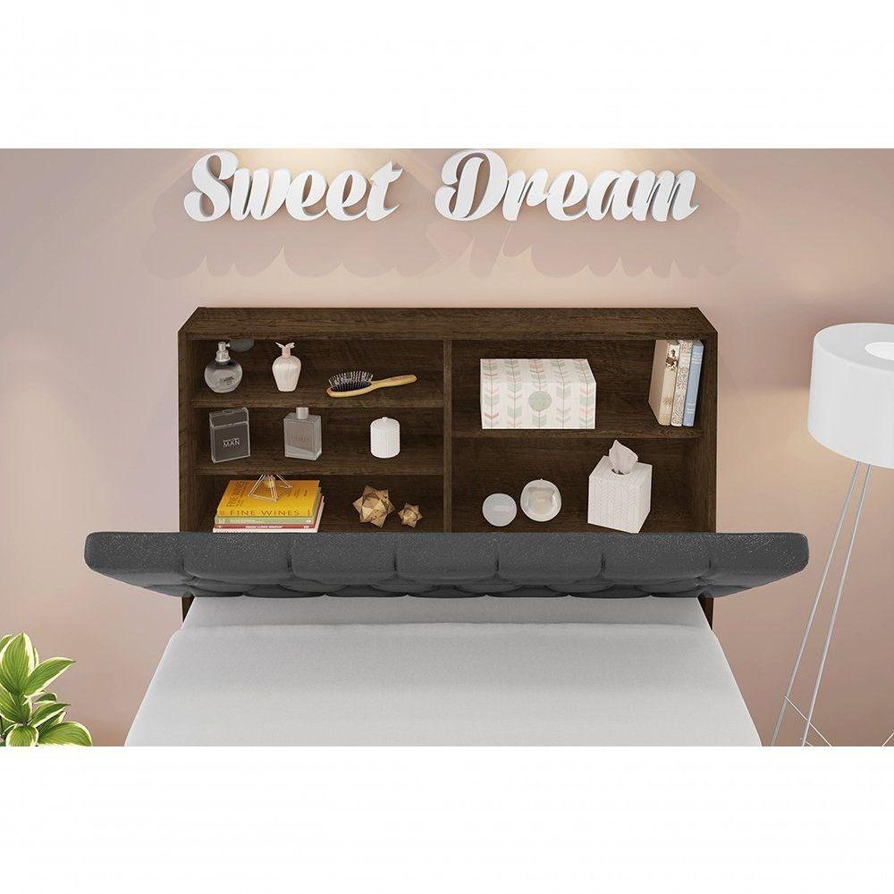 Cabeceira Box Solteiro 0,88 Isis Malbec Com Capitonê - 3