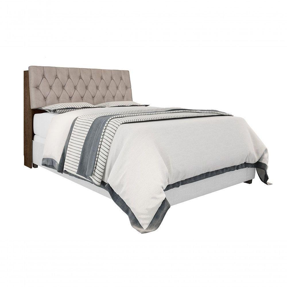 Cabeceira Box Casal 1,38 Isis Malbec Com Capitonê Bege - 5