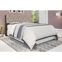 Cabeceira Box Casal 1,38 Isis Malbec Com Capitonê Bege - 1