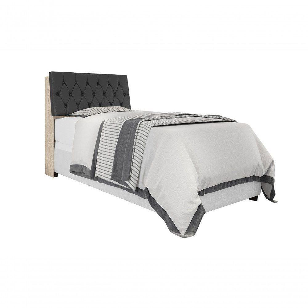 Cabeceira Box Solteiro 0,88 Isis Amarula Com Capitonê Preto - 5