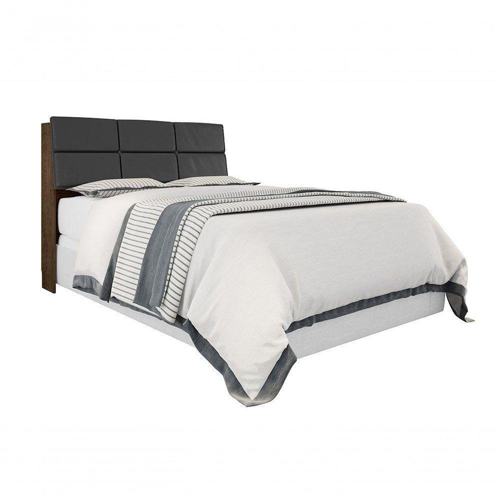 Cabeceira Box Casal 1,38 Isis Malbec Com Painel Class Preto - 5