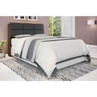 Cabeceira Box Casal 1,38 Isis Malbec Com Painel Class Preto - 1