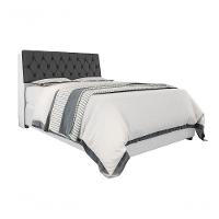 Cabeceira Box Casal 1,38 Isis Branco Com Capitonê Preto - 5