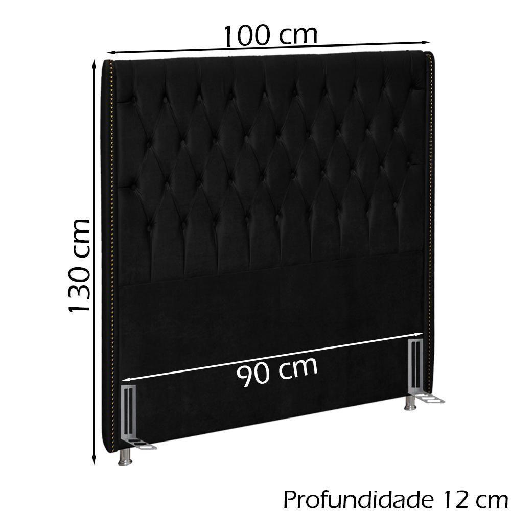 Cabeceira Solteiro 90 Cm Firezz Veludo Sl 944 Peer Sl 944 - 3