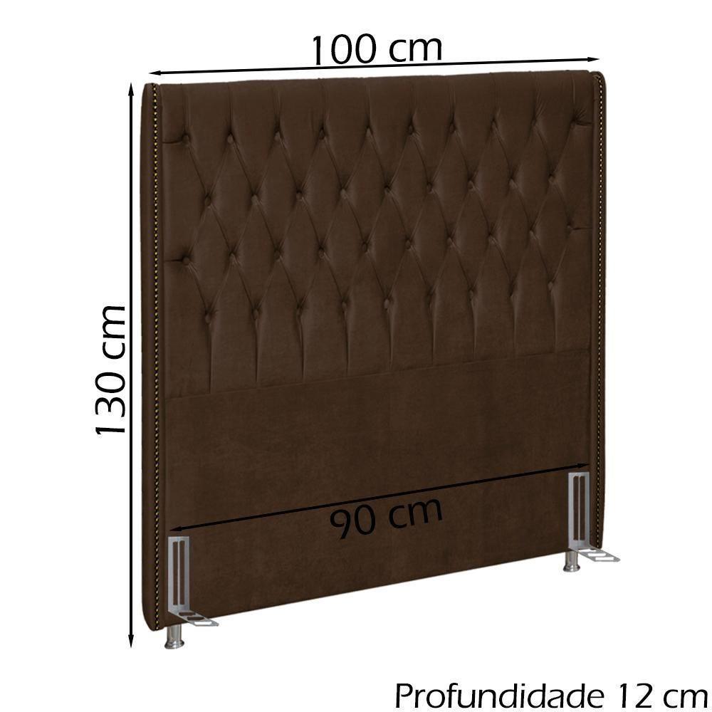 Cabeceira Solteiro 90 Cm Firezz Veludo Sl 942 Peer Sl 942 - 3
