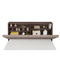 Cabeceira Box Casal 1,38 Isis Chocolate Com Capitonê Bege - 3