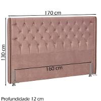 Cabeceira Queen 160 Cm Firezz Veludo Sl 949 Peer Sl 949 - 8
