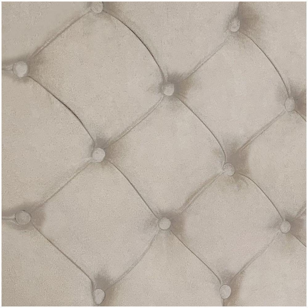 Cabeceira Painel Capitonê Solteiro 0,90m Jade Suede Bege - 4