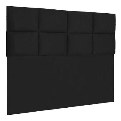 Cabeceira Modulada Casal 1,40m Lorena Suede Cor Preto