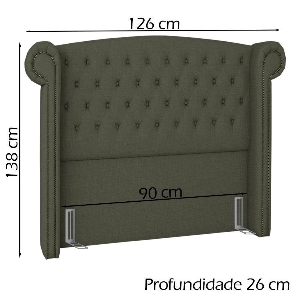 Cabeceira Solteiro 90 Cm Valenn Linho Sl 74 Peer Sl 74 - 5