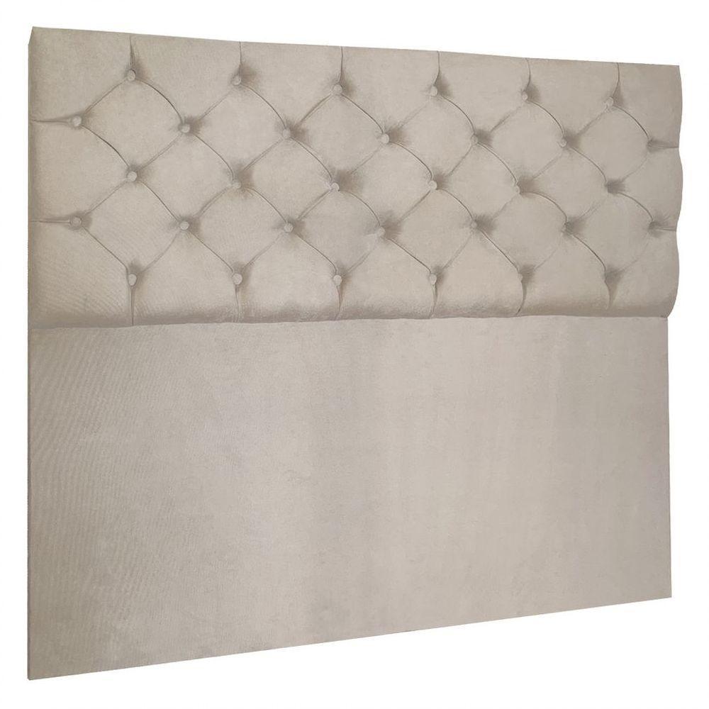 Cabeceira Capitonê Casal 1,40m Jade Suede Bege - 1