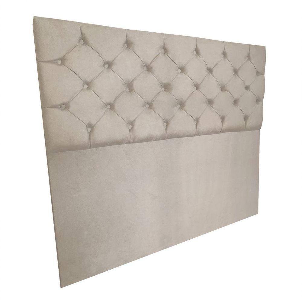 Cabeceira Capitonê Casal 1,40m Jade Suede Bege - 3