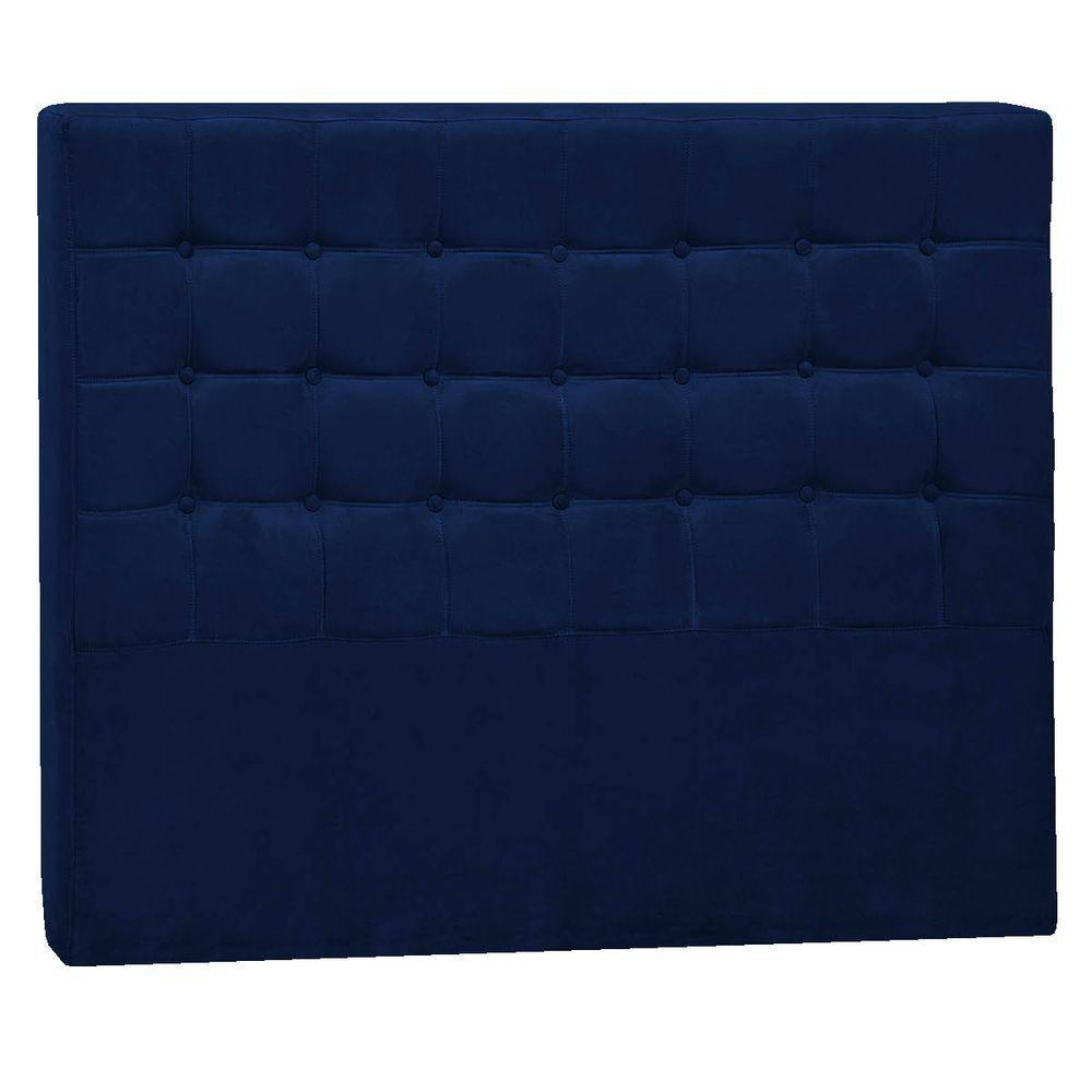 Cabeceira Solteiro P04 90 Cm Suede Azul Marinho Tca 948 - 1