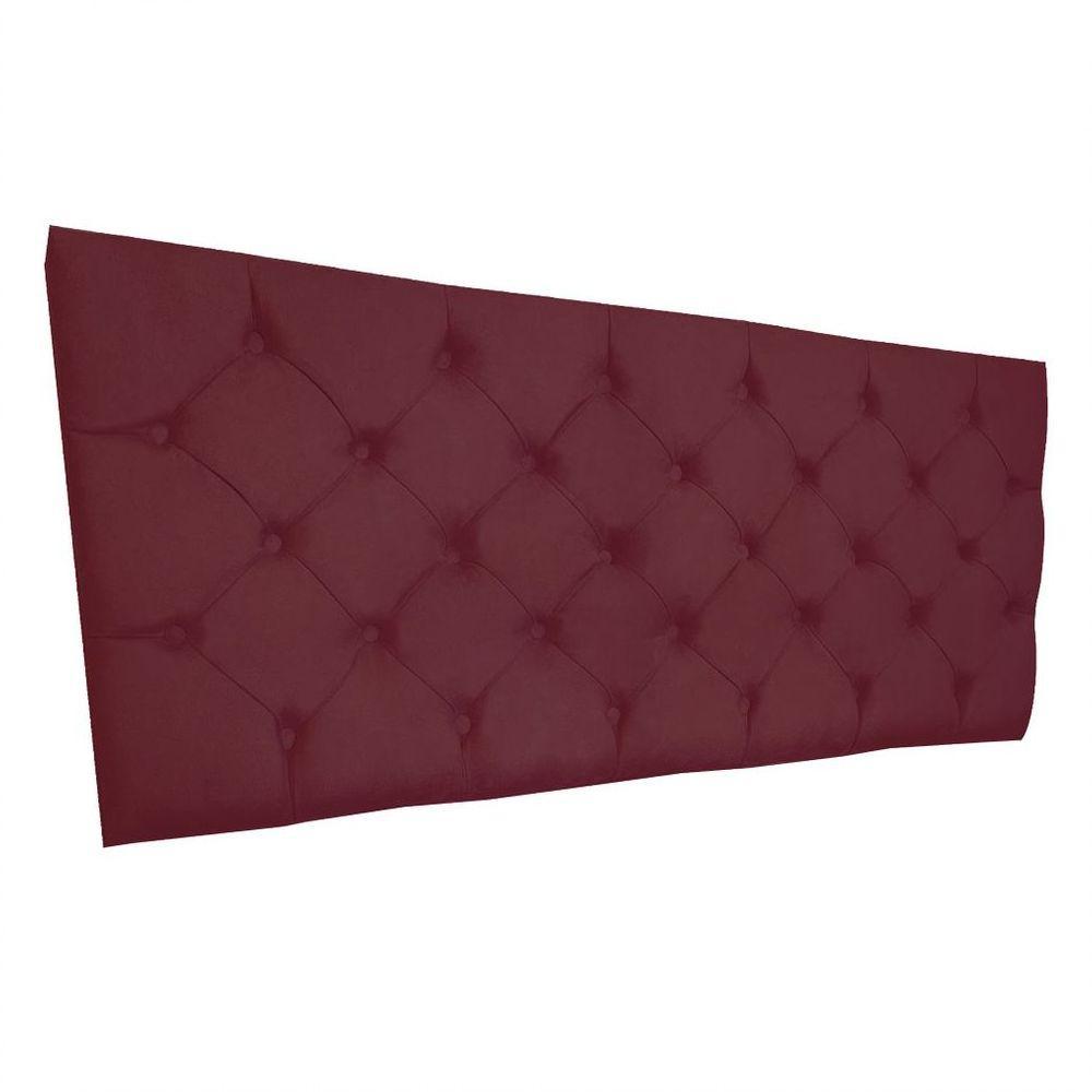 Cabeceira Painel Capitonê Casal 1,40m Jade Suede Marsala - 3