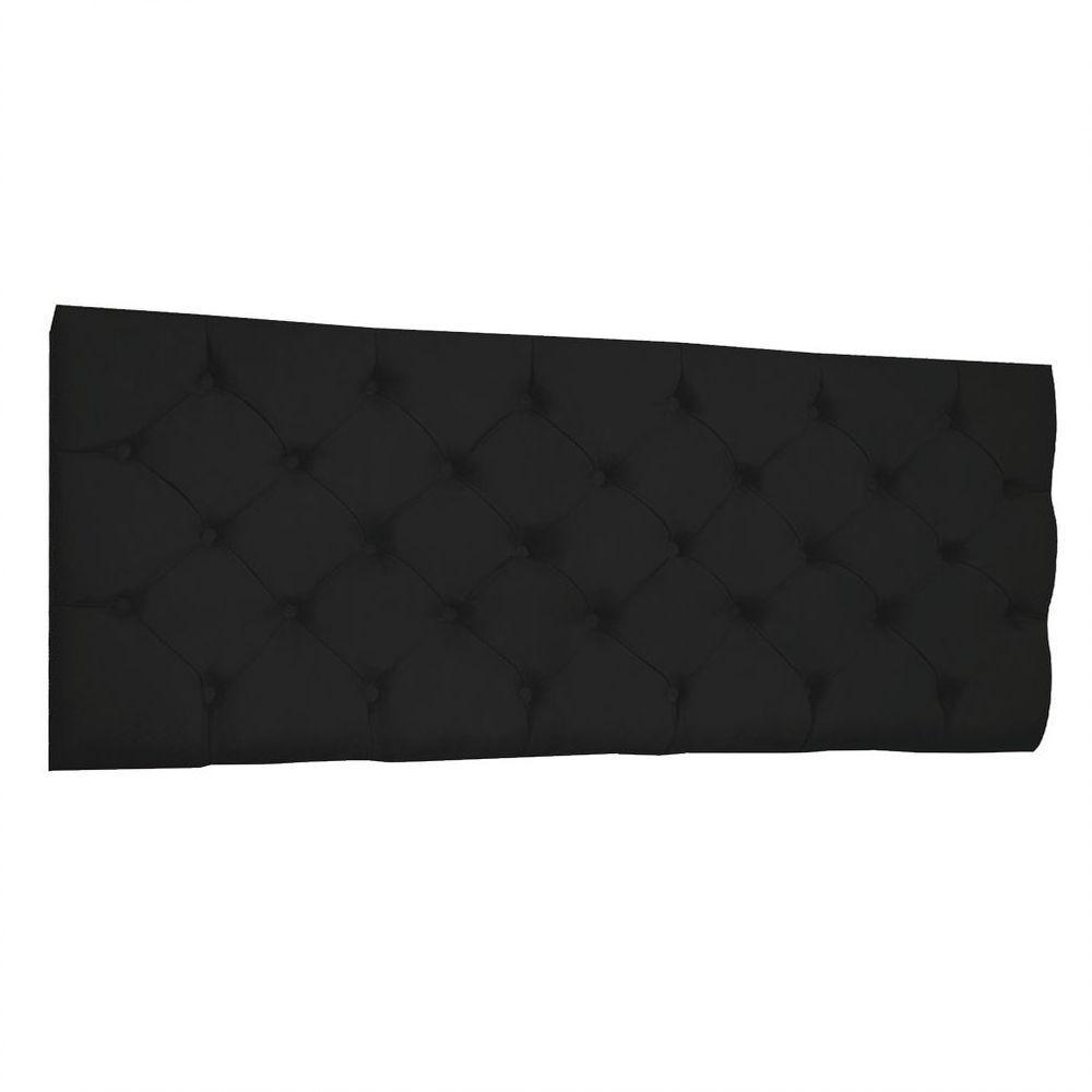 Cabeceira Painel Capitonê Queen 1,60m Jade Suede Preto - 1