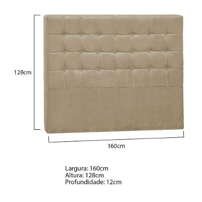 Cabeceira Queen Pequim P04 160 Cm Suede Bege Tca 941