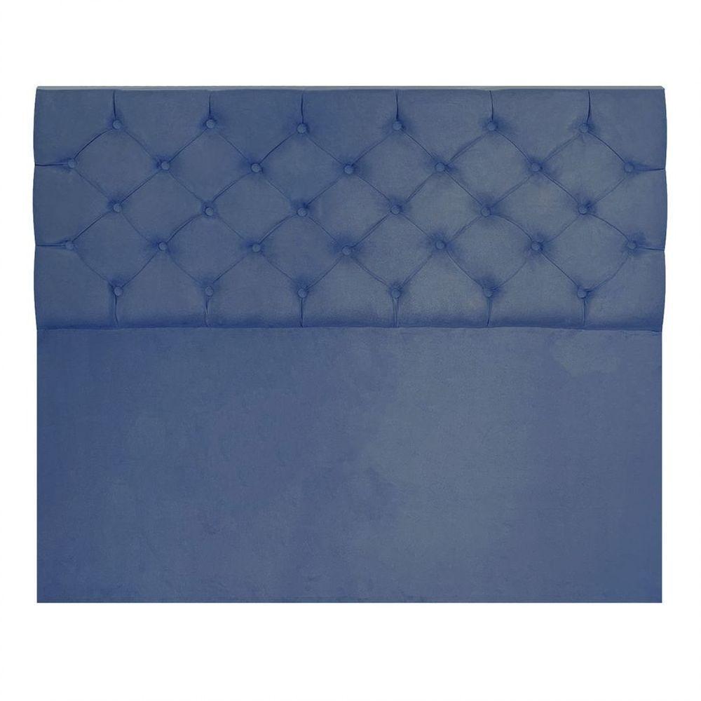 Cabeceira Capitonê Queen 1,60m Jade Suede Cor Azul Marinho - 5