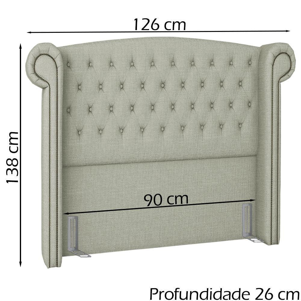 Cabeceira Solteiro 90 Cm Valenn Linho Sl 76 Peer Sl 76 - 6