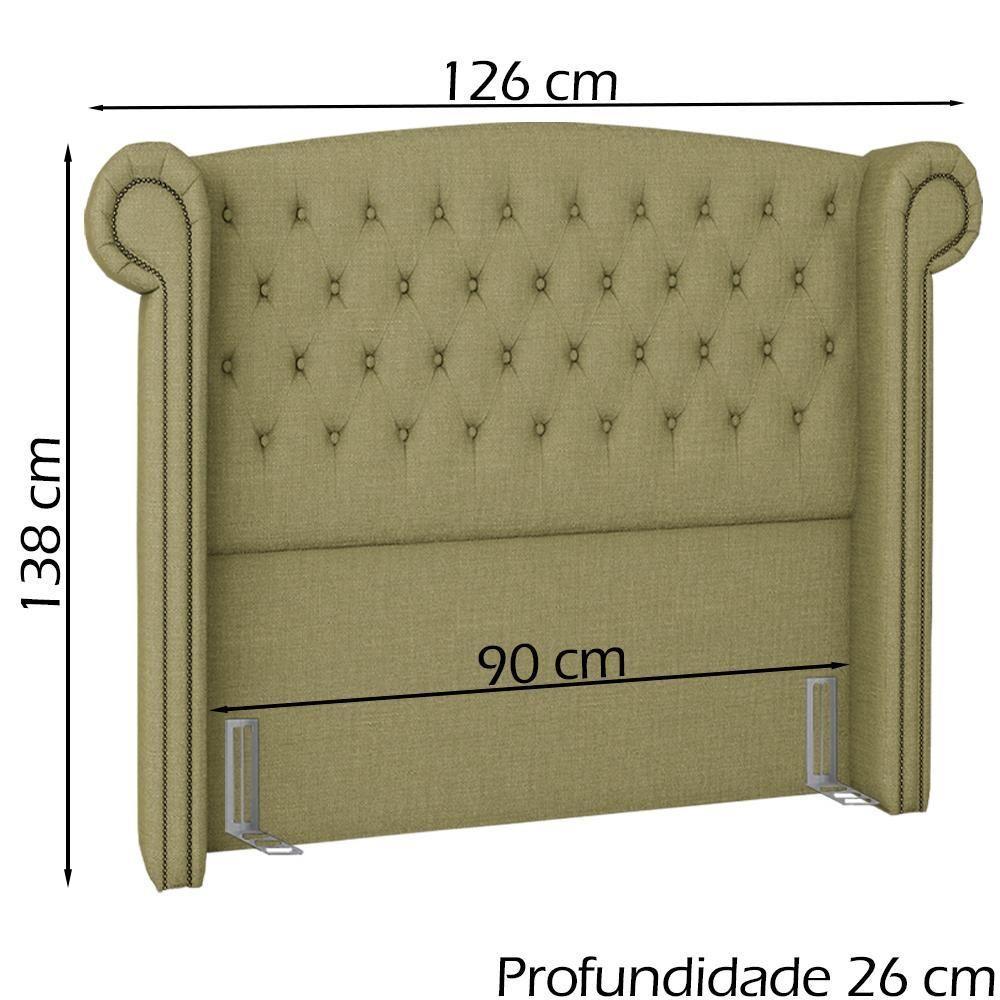 Cabeceira Solteiro 90 Cm Valenn Linho Sl 75 Peer Sl 75 - 5