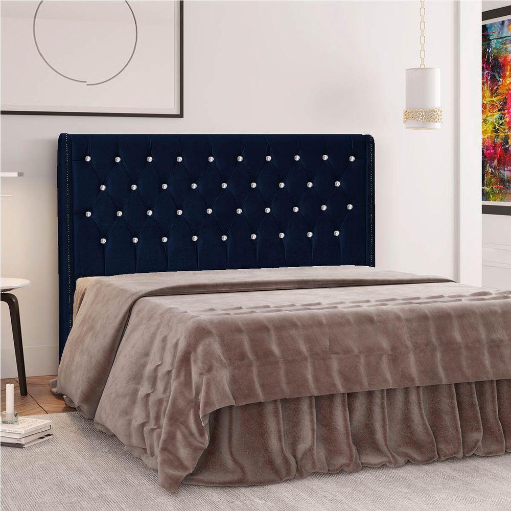 Cabeceira Queen Tóquio P04 160 Cm Suede Azul Marinho Tca 948 - 6