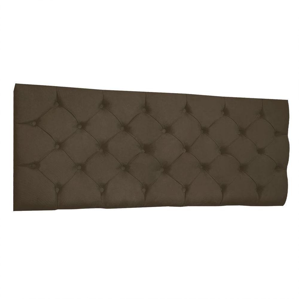 Cabeceira Painel Capitonê King 1,95m Jade Suede Marrom - 1